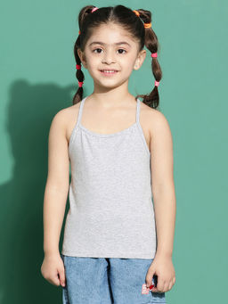 Tales & Stories - Grey Solid Camisole for Girls