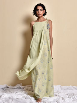 Kanika Sharma - Green Ambi Botti Chola Dress