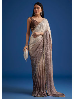 KALKI FASHION - Ombre Saree with Sequins Work with Unstitched Blouse