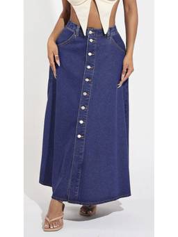 Tripursundari Fashion - Women Navy Blue A-Line Denim Skirt