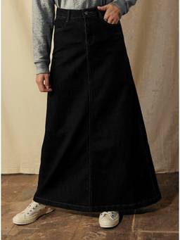 Tripursundari Fashion - Women Z Black A-Line Denim Skirt