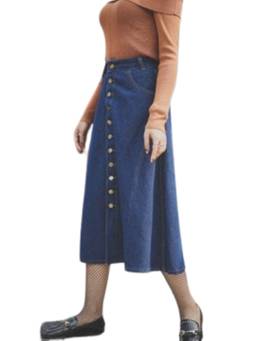 Tripursundari Fashion - Women Navy Blue A-Line Denim Skirt
