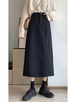Tripursundari Fashion - Women Z Black A-Line Denim Skirt