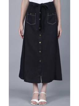Tripursundari Fashion - Women Z Black A-Line Denim Skirt