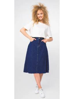 Tripursundari Fashion - Women Navy Blue A-Line Denim Skirt