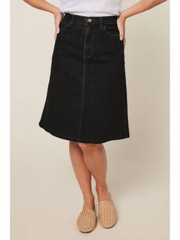 Tripursundari Fashion - Women Z Black A-Line Denim Skirt