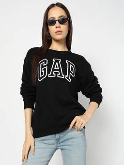 GAP - Black Women's Relaxed Fit Logo Sweatshirt