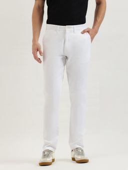 United Colors of Benetton - White Solid Relaxed Fit Twill Chino Trousers