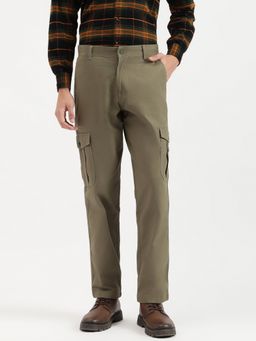 United Colors of Benetton - Olive Solid Straight Fit Cotton Cargo Pant