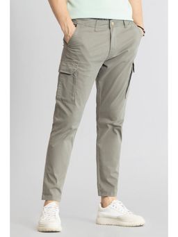 Snitch - Grey Plain Slim Casual Cargo Pant for Men