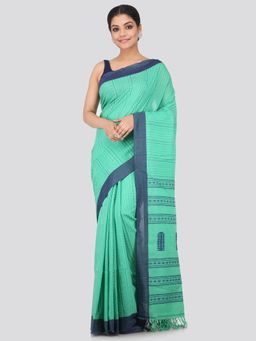 PinkLoom - Women's Cotton Saree With Unstitched Blouse Piece