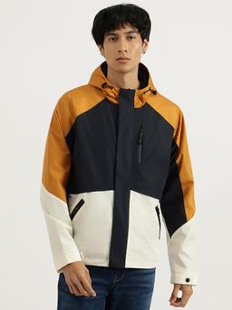 United Colors of Benetton - Men Orange Polyester Hooded Full Sleeves Jacket