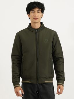 United Colors of Benetton - Men Green Polyester High Neck Full Sleeves Reversable Jacket