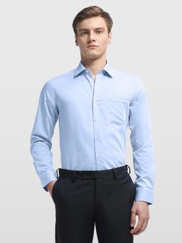 Arrow - Men Blue Cotton Collar Neck Full Sleeves Shirt