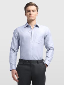 Arrow - Men Blue Cotton Collar Neck Full Sleeves Shirt