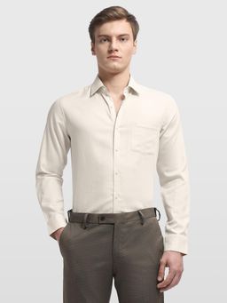 Arrow - Men Yellow Cotton Collar Neck Full Sleeves Shirt