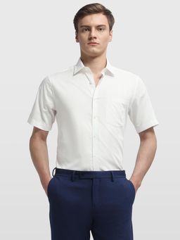 Arrow - Men White Cotton Collar Neck Half Sleeves Shirt