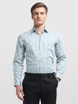 Arrow - Men Blue Cotton Collar Neck Full Sleeves Shirt