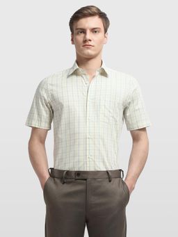 Arrow - Men Yellow Cotton Collar Neck Half Sleeves Shirt