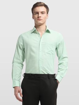 Arrow - Men Green Linen Collar Neck Full Sleeves Shirt