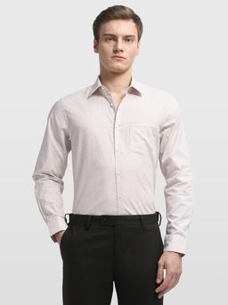 Arrow - Men Beige Cotton Collar Neck Full Sleeves Shirt