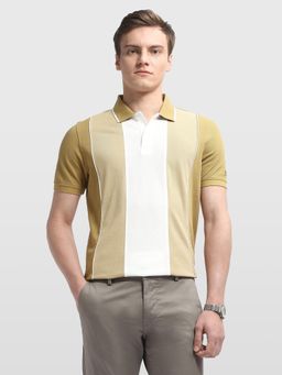 Arrow Sports - Men Yellow Cotton Collar Neck Half Sleeves Polo T-Shirt