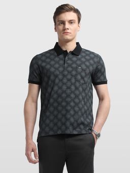 Arrow Sports - Men Black Cotton Collar Neck Half Sleeves Polo T-Shirt