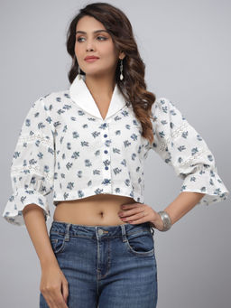 Juniper - Womens White Printed Top