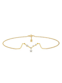 Candere by Kalyan Jewellers - Cancer 14K Yellow Gold and Diamond Anklet for Women
