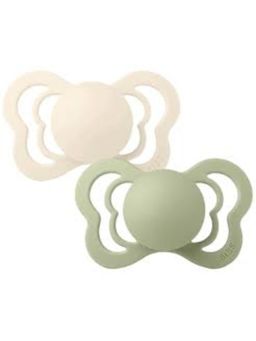 Bibs - Couture Silicone Anatomical Pacifier Nipple Pack of 2 (Size 2) - Ivory/Sage