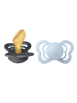 Bibs - Couture Latex Anatomical Pacifier Nipple Pack of 2 (Size 2) - Iron/Baby Blue