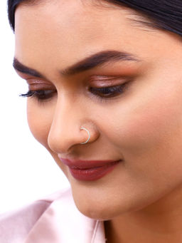 GIVA - 925 Oxidised Silver Coiled Hoop Nose Ring For Women and Girls