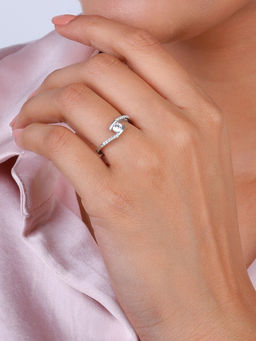 GIVA - 925 Sterling Silver Solitaire Grace Adjustable Ring for Women and Girls