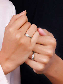 GIVA - 925 Sterling Silver Minimal Couple Adjustable Rings for Women