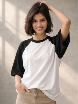TOM MILTON - White Womens Cotton Oversized T-Shirt