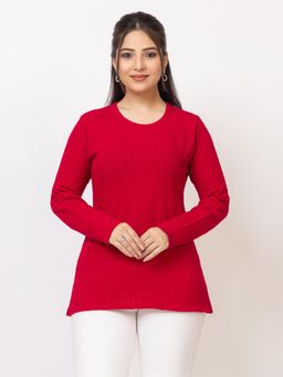 LASOON - Red Premium Pullover Full Sleeves Winter Comfort Style Sweater