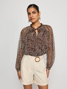 Label Ritu Kumar - Brown Pearly Short Top