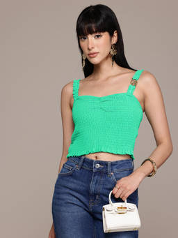 Label Ritu Kumar - Teal Velma Crop Top