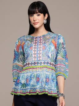 Label Ritu Kumar - Blue Malibu Top