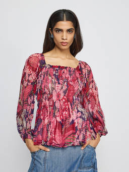 Label Ritu Kumar - Pink Kimiko Short Top