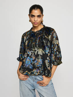 Label Ritu Kumar - Black Cosenza Short Top with Camisole
