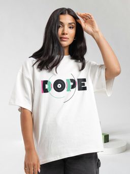 PRONK - White Dope Printed Oversized T-Shirt