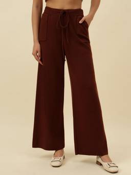 Beatnik - Brown Acrylic Plain Pant