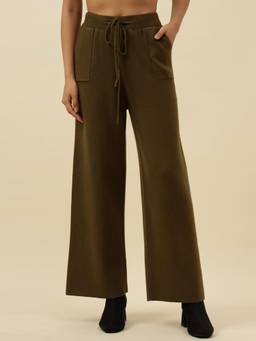 Beatnik - Green Acrylic Plain Pant