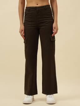 Beatnik - Brown Woven Plain Pant