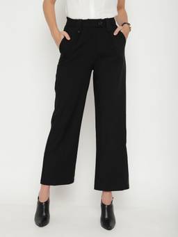 Beatnik - Black Woven Plain Trouser
