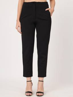 Beatnik - Black Knitted Plain Trouser