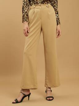 Beatnik - Beige Woven Plain Trouser