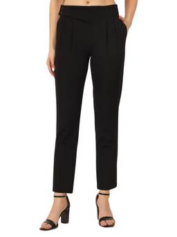 Beatnik - Black Woven Plain Trouser