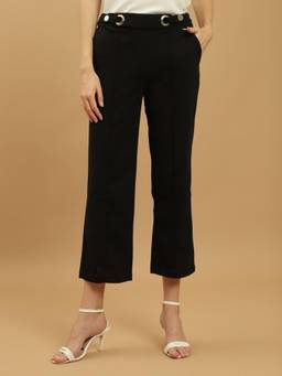 Beatnik - Black Woven Plain Trouser